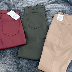 NEW WITH TAGS Zara Vegan Leather Legging Pants Bundle Size Medium 28